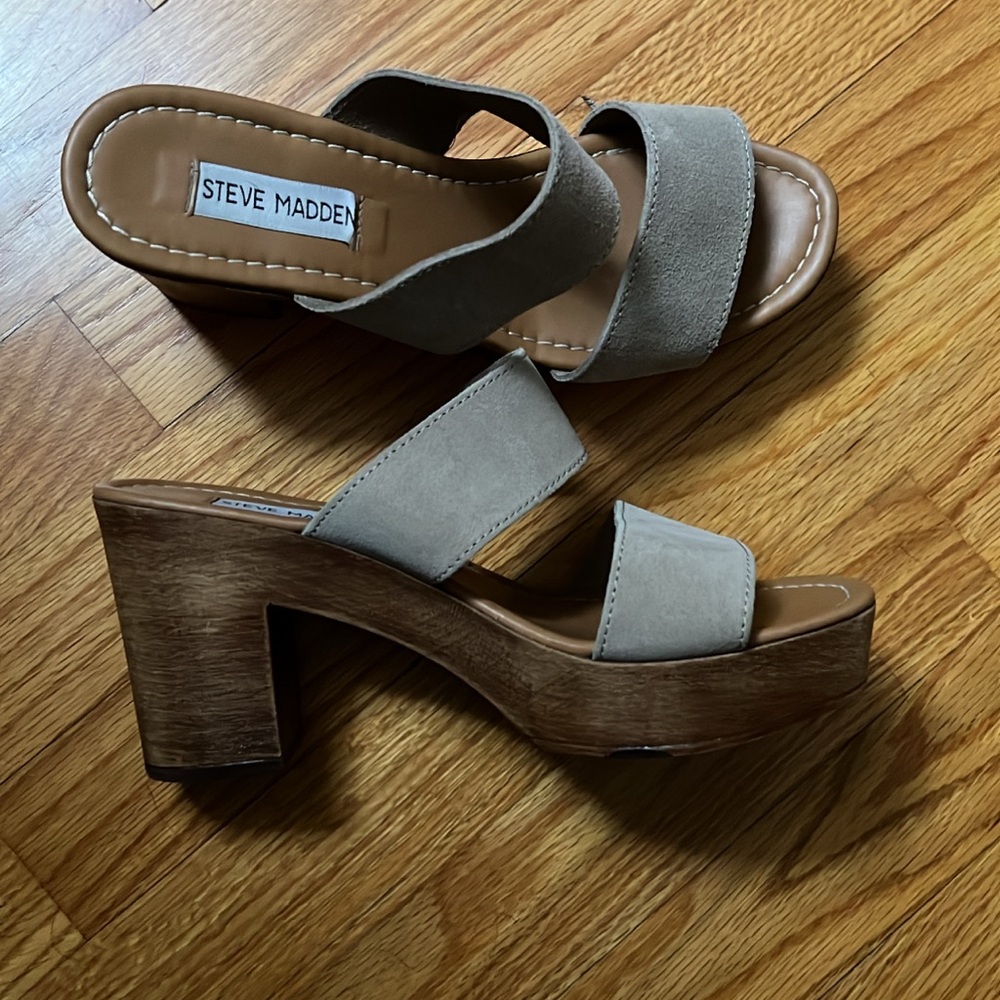STEVE MADDEN clog style heeled sandals